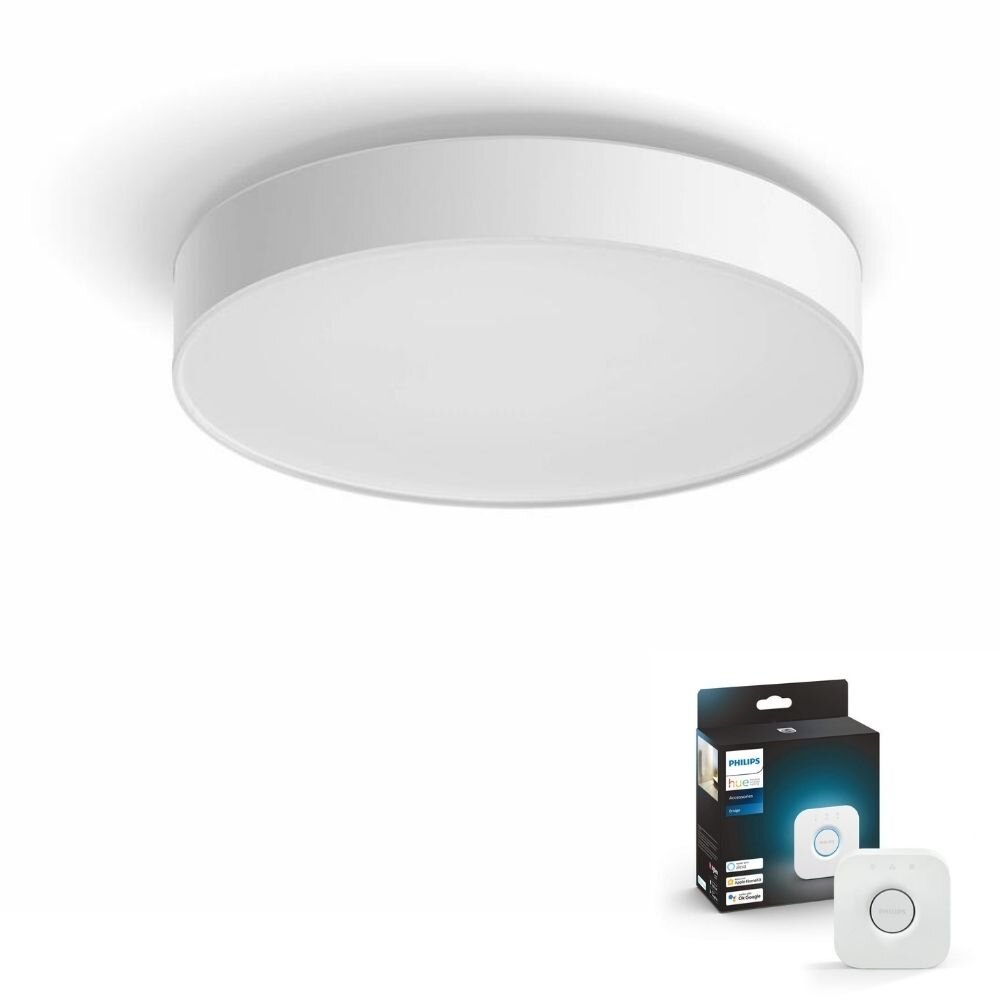 Philips Hue Bluetooth White Ambiance LED Deckenleuchte Enrave in Weiß 33,5W günstig online kaufen