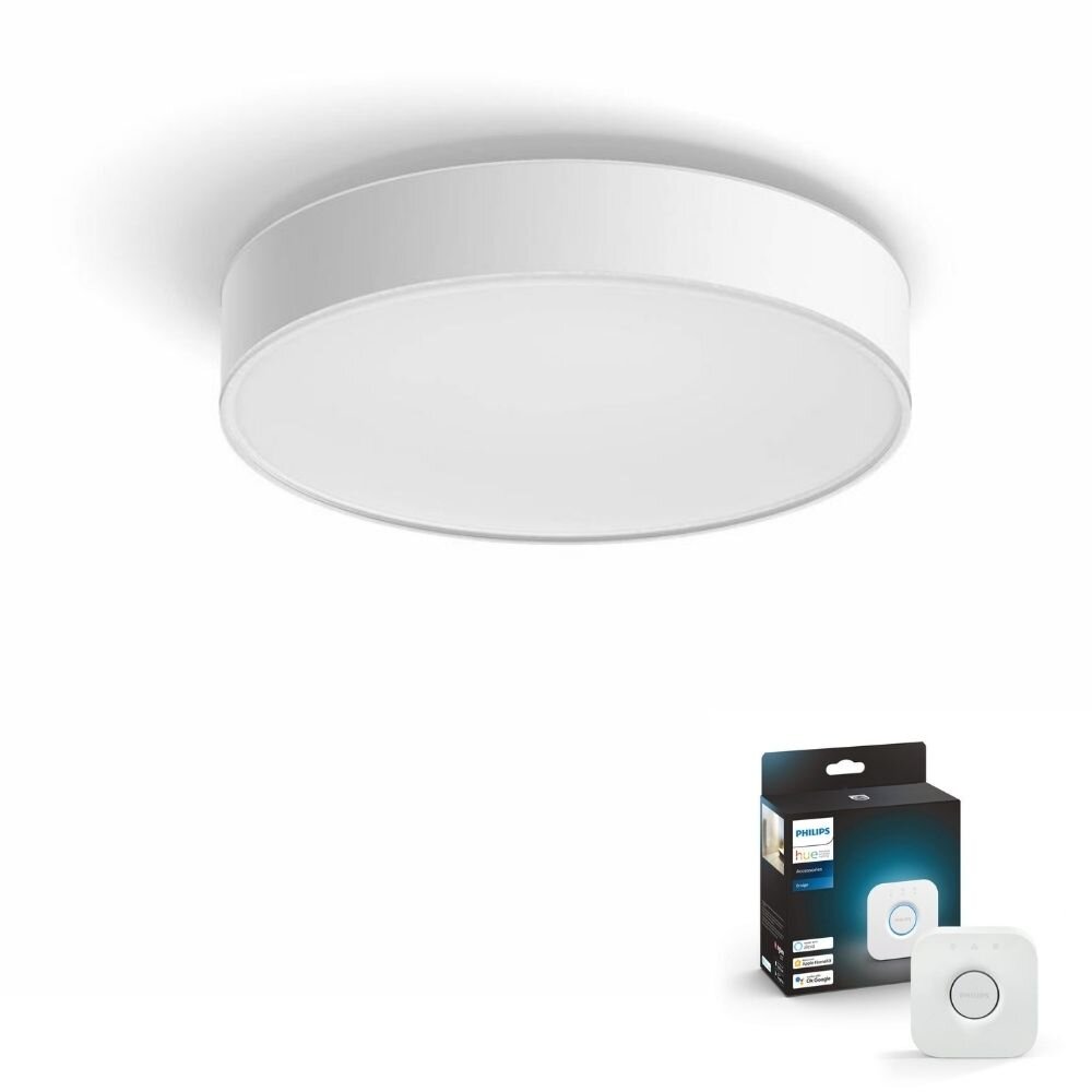 Philips Hue Bluetooth White Ambiance LED Deckenleuchte Enrave in Weiß 19,2W günstig online kaufen