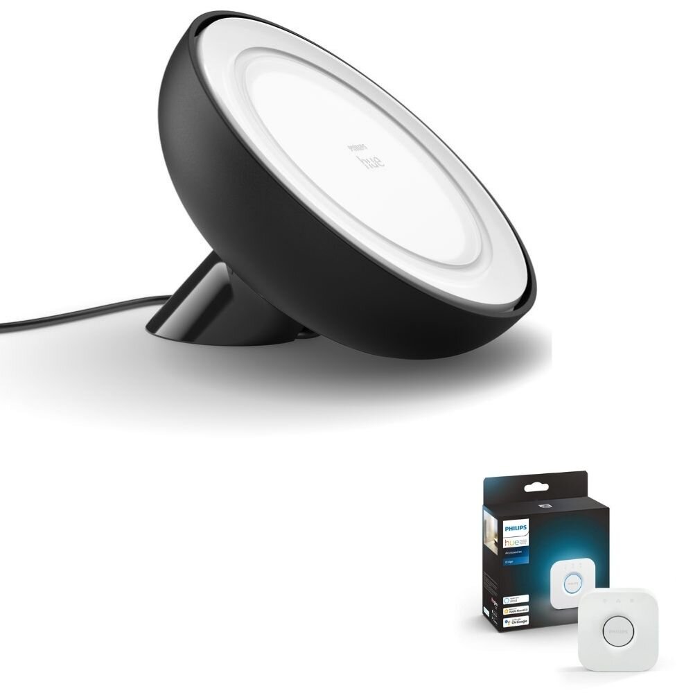 Philips Hue Bluetooth White & Color Ambiance Tischleuchte Bloom in Schwarz günstig online kaufen