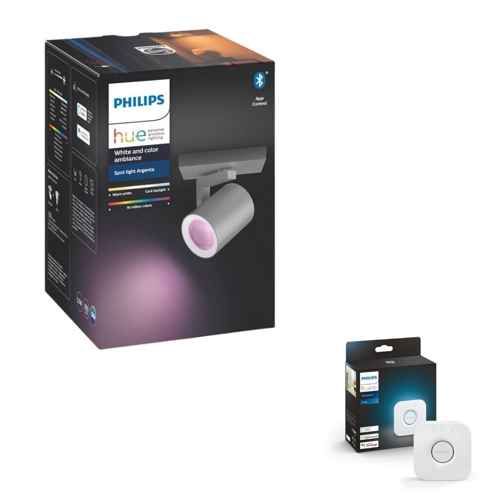 Philips Hue Bluetooth White & Color Ambiance Argenta - Spot Aluminium 1-fla günstig online kaufen