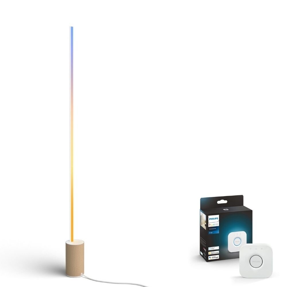 Philips Hue Bluetooth Gradient Stehleuchte Signe in Weiß und Braun 29W 2250 günstig online kaufen