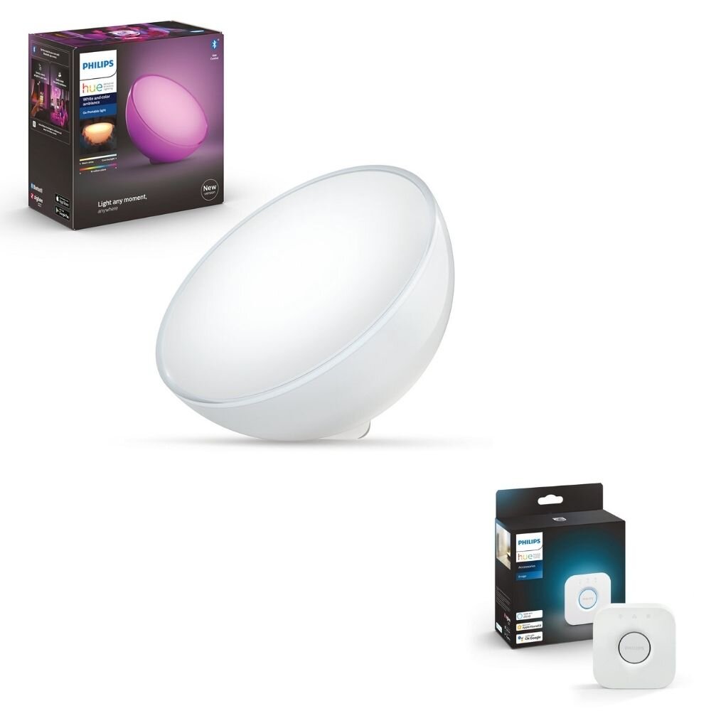 Philips Hue Bluetooth Go Akku Tischleuchte weiß 520lm inkl. Bridge günstig online kaufen