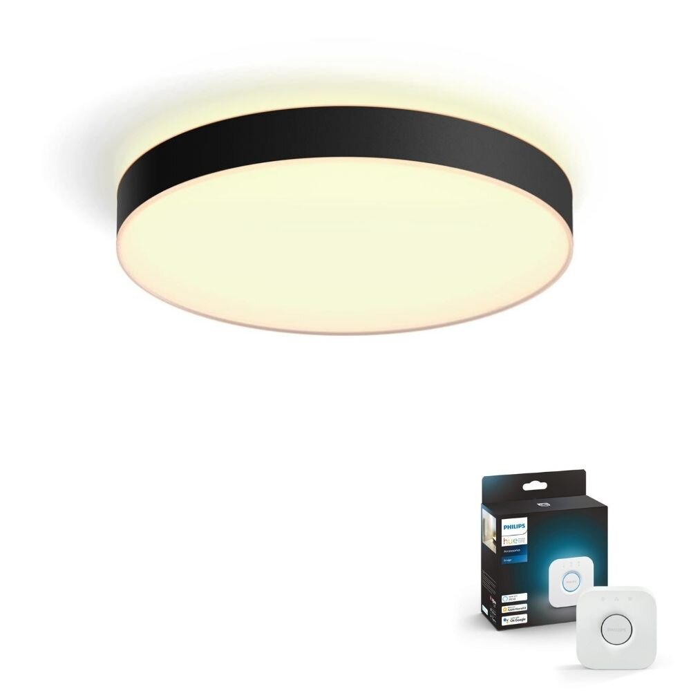 Philips Hue Bluetooth White Ambiance LED Deckenleuchte Enrave in Schwarz 48 günstig online kaufen