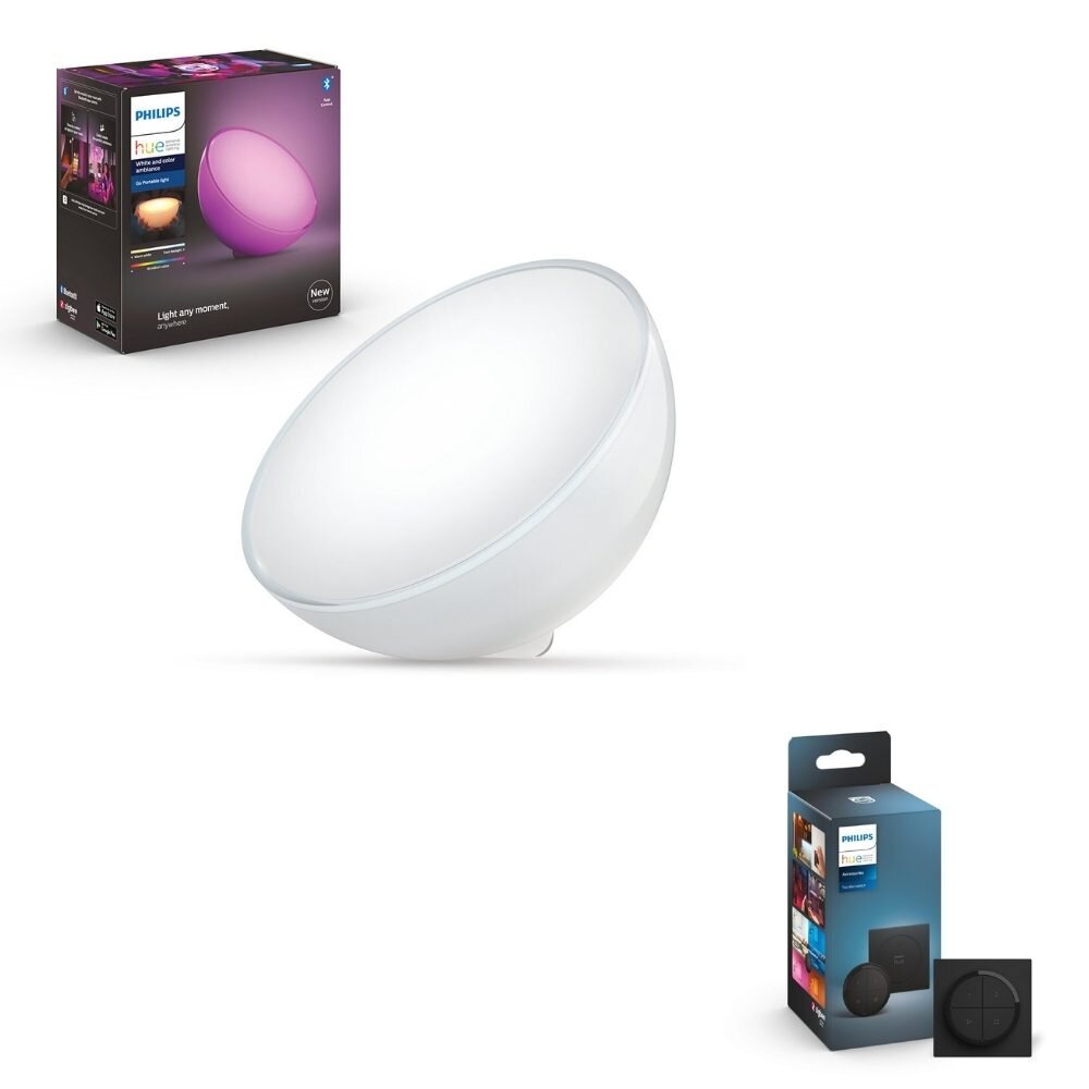 Philips Hue Bluetooth Go Akku Tischleuchte weiß 520lm inkl. Tap Dial Schalt günstig online kaufen