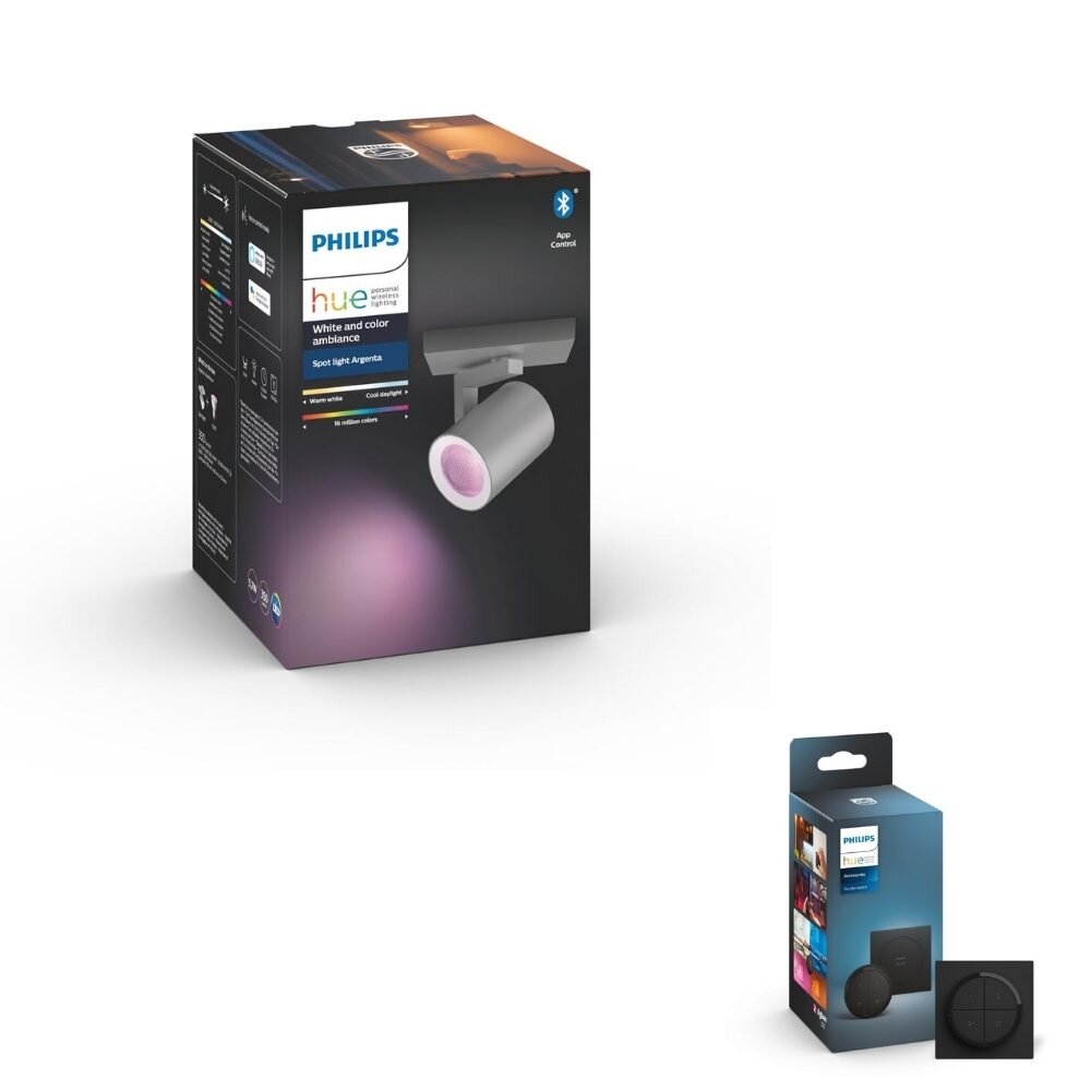 Philips Hue Bluetooth White & Color Ambiance Argenta - Spot Aluminium 1-fla günstig online kaufen