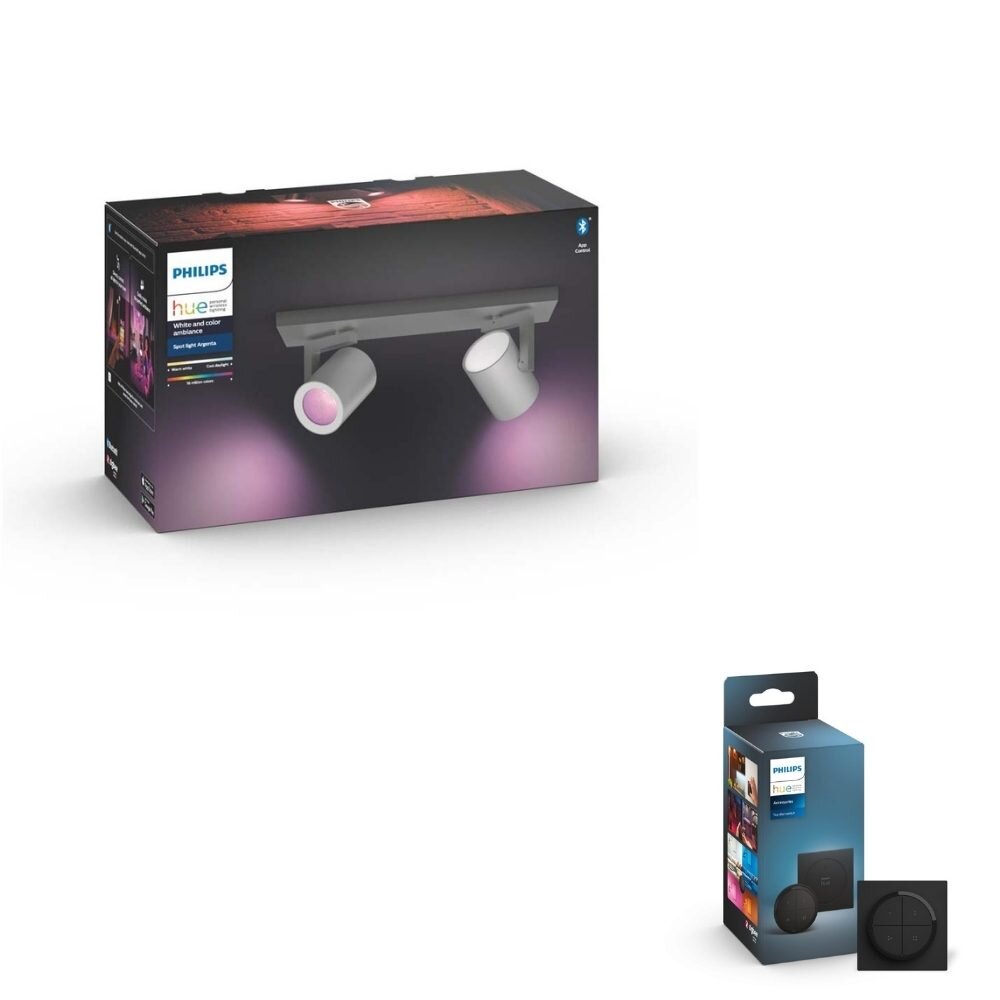 Philips Hue Bluetooth White & Color Ambiance Argenta - Spot Aluminium 2-fla günstig online kaufen