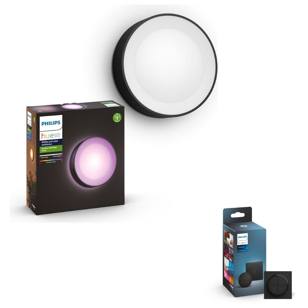 Philips Hue White & Color Ambiance Daylo - Wandleuchte, schwarz inkl. Tap D günstig online kaufen