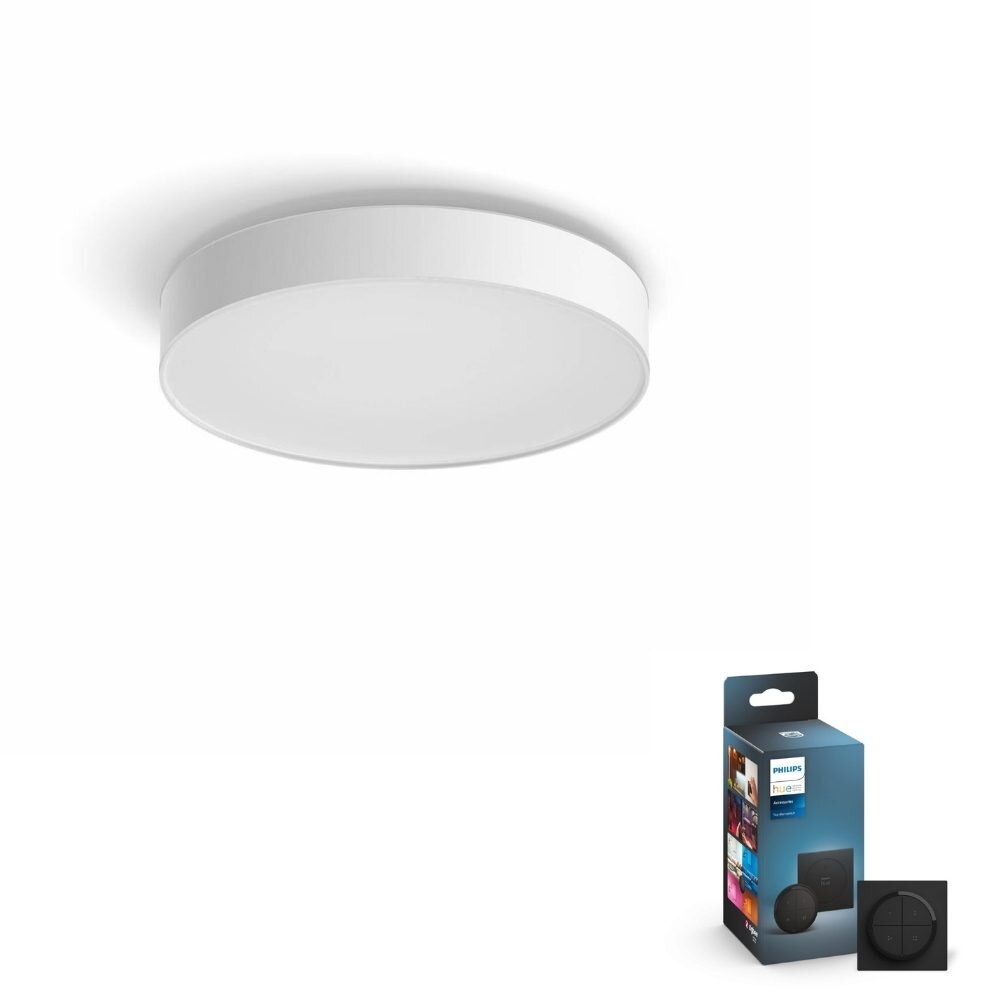 Philips Hue Bluetooth White Ambiance LED Deckenleuchte Enrave in Weiß 33,5W günstig online kaufen