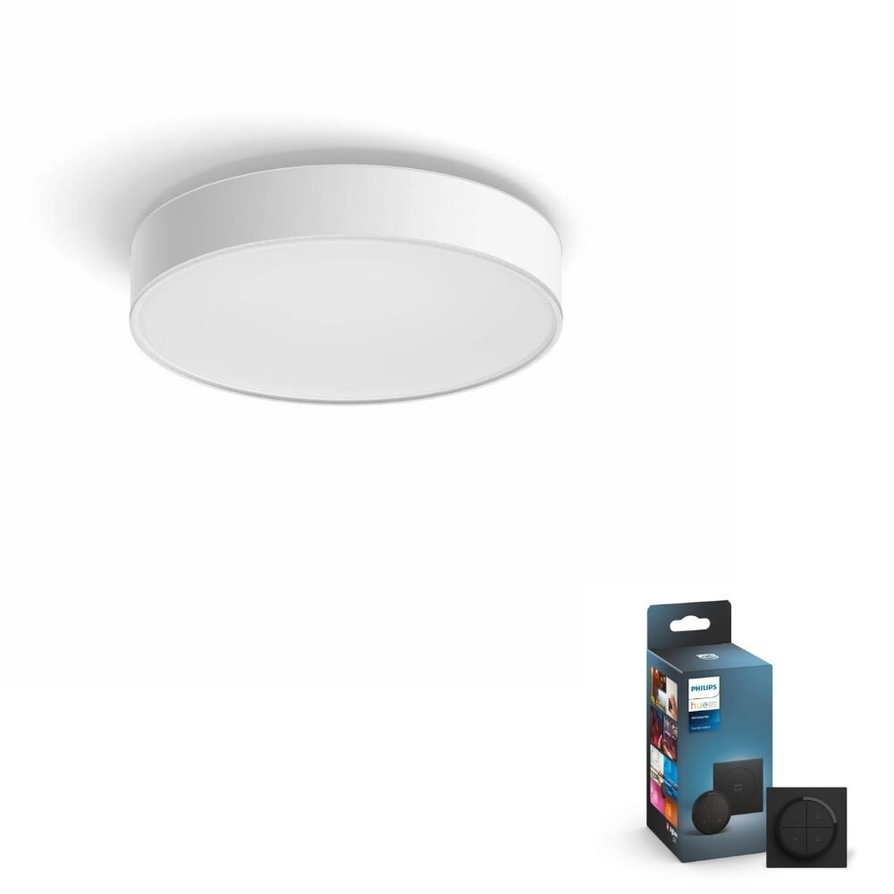 Philips Hue Bluetooth White Ambiance LED Deckenleuchte Devere in Weiß IP44 günstig online kaufen