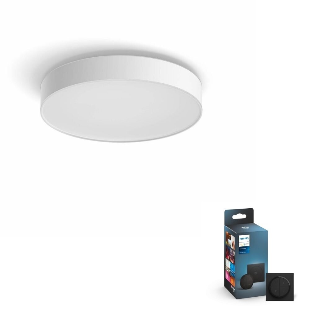 Philips Hue Bluetooth White Ambiance LED Deckenleuchte Devere in Weiß 33,5W günstig online kaufen