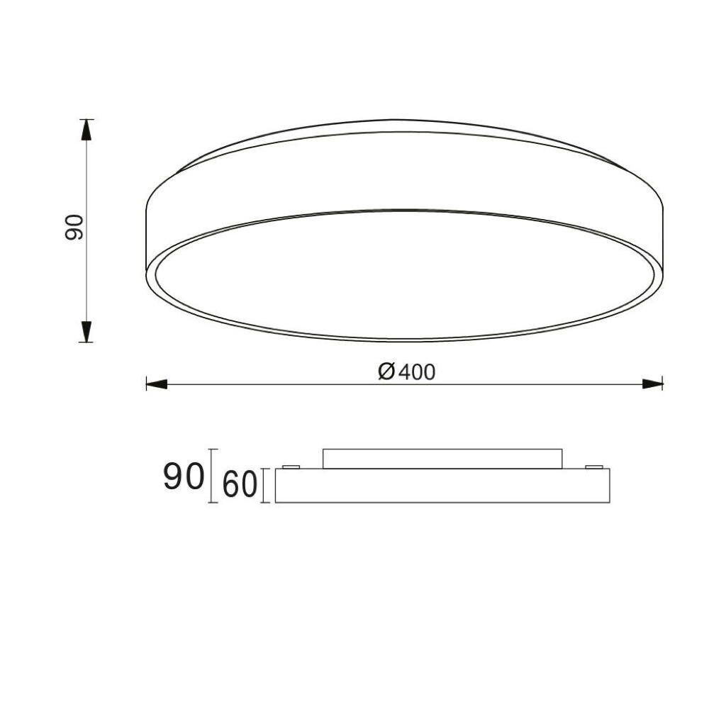 LED Deckenleuchte Menkar 400 in Silber 43W 3200lm günstig online kaufen