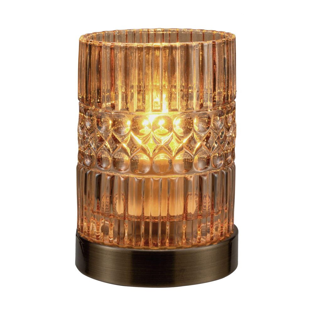 Pauleen Tischleuchte Crystal Elegance, Glas Bernstein