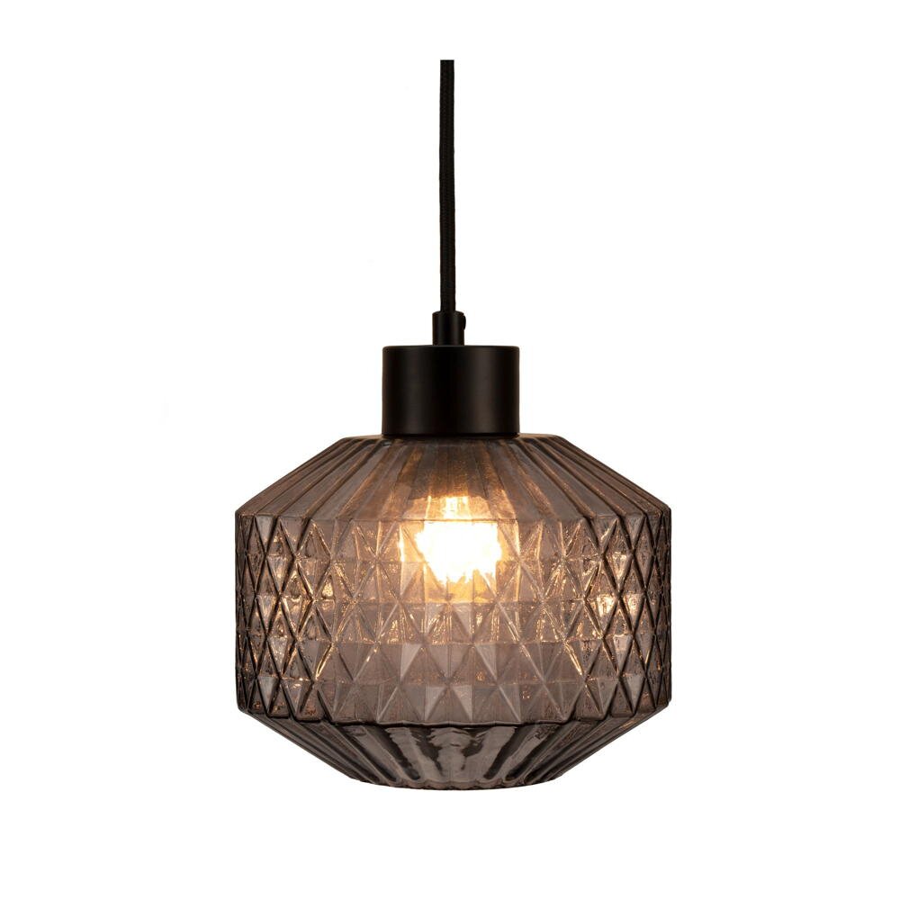 Pauleen Pendelleuchte Gleaming Smoke, Rauchglas Schwarz