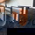 RINGO-Living Zeitungsständer Bone in Cognac aus Leder 380x450x200mm