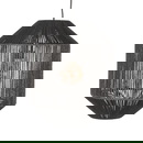 famlights | Pendelleuchte Hjördis in Schwarz aus Jute E27