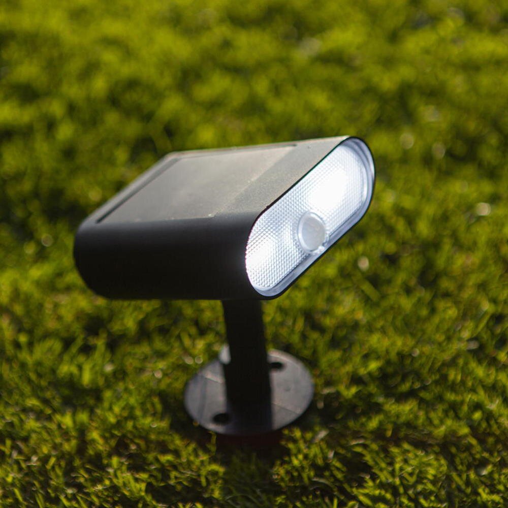 Smarte LED Solar Erdspießleuchte RGBW Ginbo in Schwarz 7W 500lm IP44 mit Bewegungsmelder