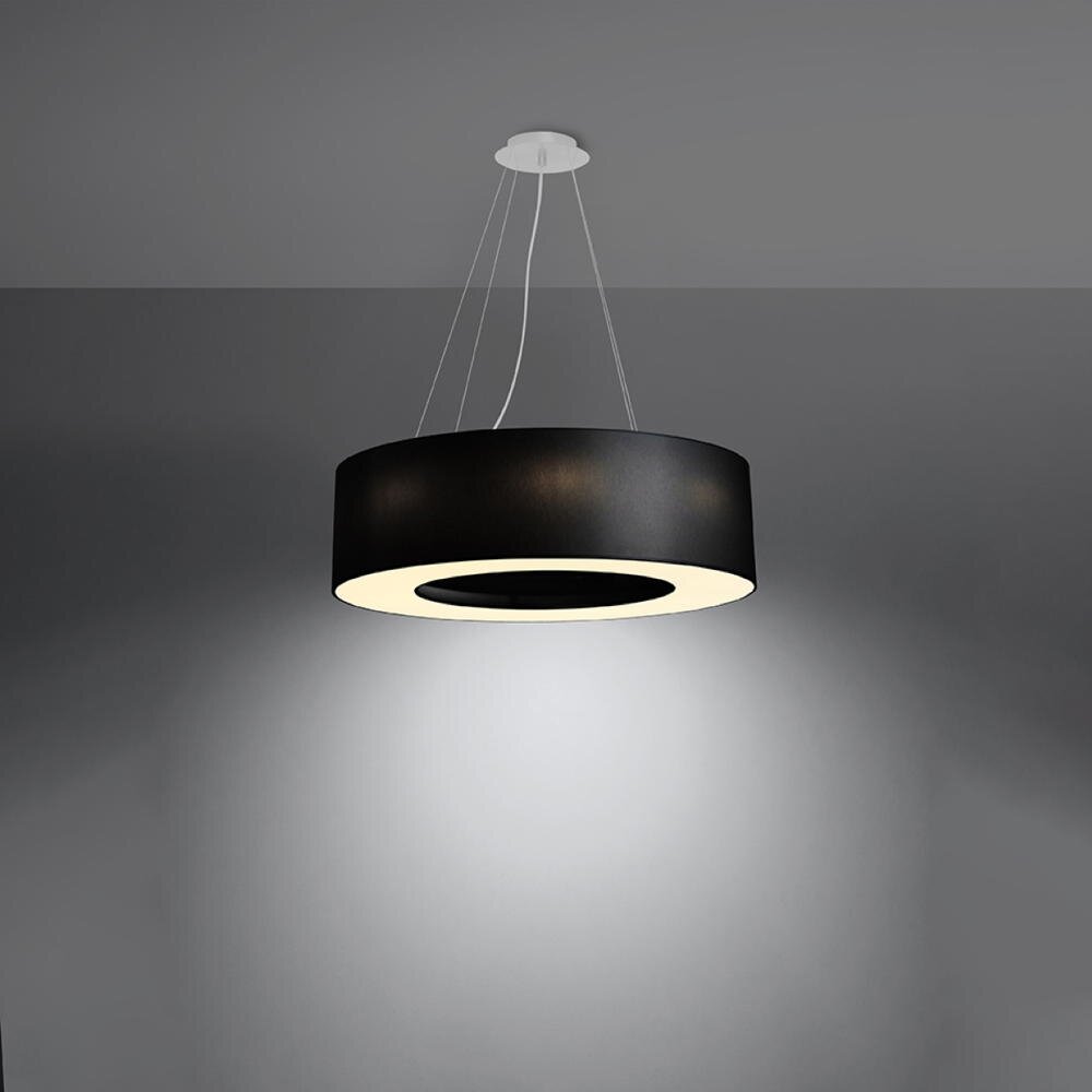 famlights | Pendelleuchte Shania in Schwarz E27 6-flammig 220x700mm