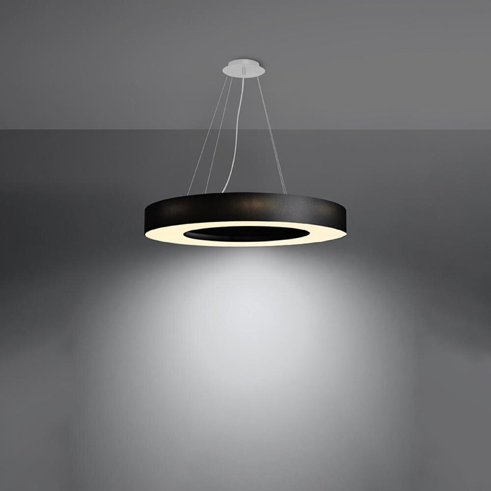 famlights | Pendelleuchte Shania in Schwarz E27 6-flammig 120x700mm