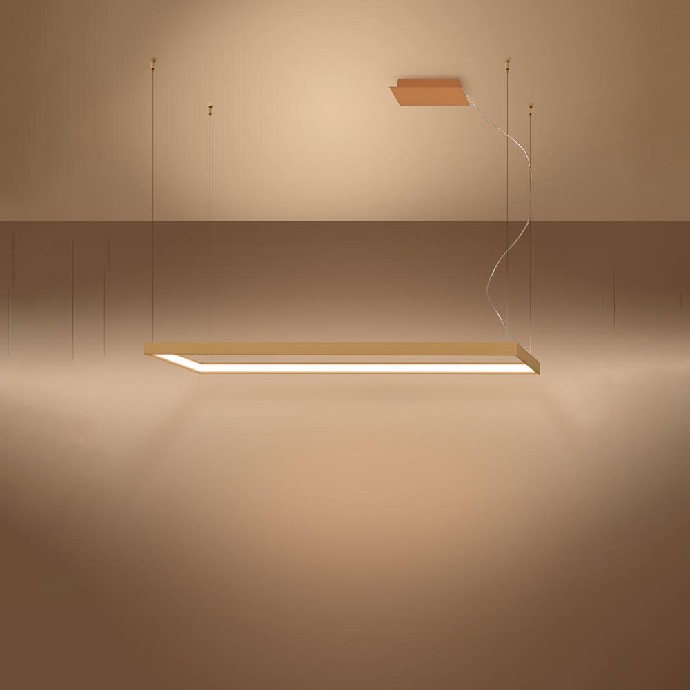 famlights | LED Pendelleuchte Thora in Gold 50W 5757lm 400x1300mm 3000K