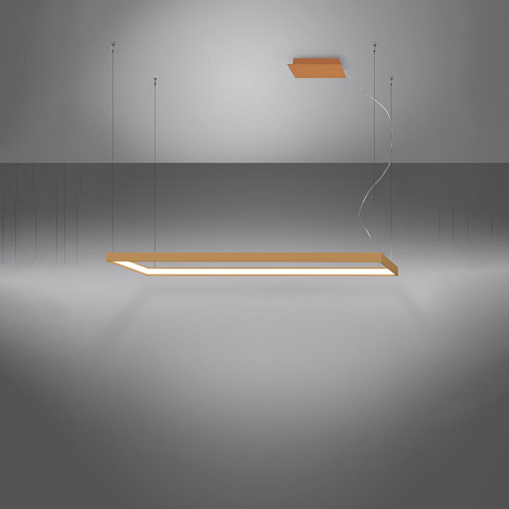 famlights | LED Pendelleuchte Thora in Gold 50W 5757lm 400x1300mm 4000K