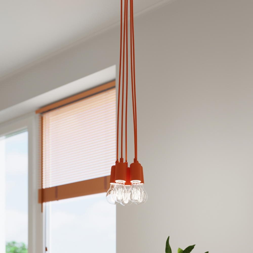 famlights | Pendelleuchte Dani in Orange E27 3-flammig