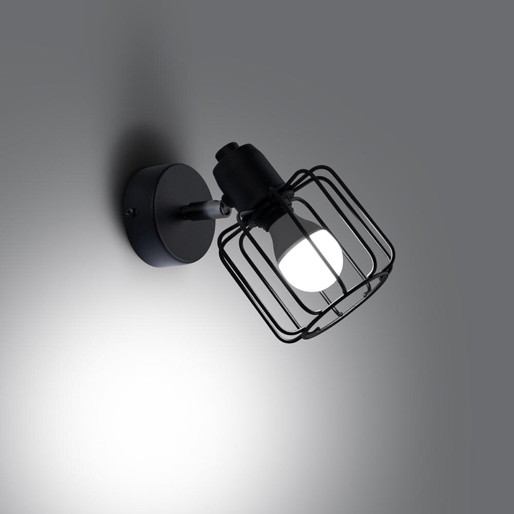 famlights | Wandleuchte Benitio in Schwarz E14