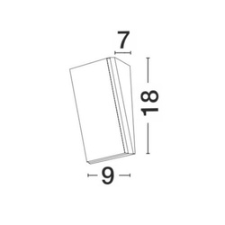 LED Wandleuchte Keen in Schwarz 12W 1080lm IP65 90x180mm