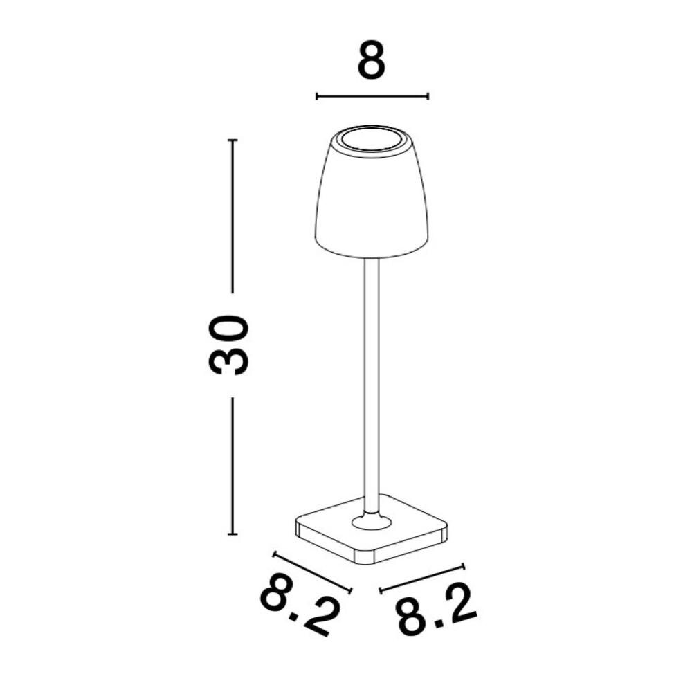 LED Akku Tischleuchte Colt in Dunkelgrau 2W 207lm IP54 300mm günstig online kaufen