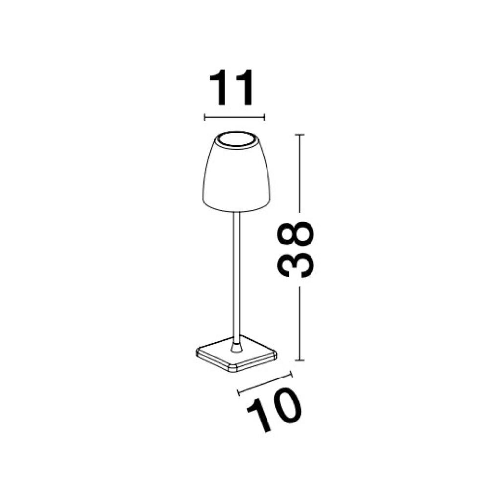 LED Akku Tischleuchte Colt in Dunkelgrau 2W 207lm IP54 380mm günstig online kaufen