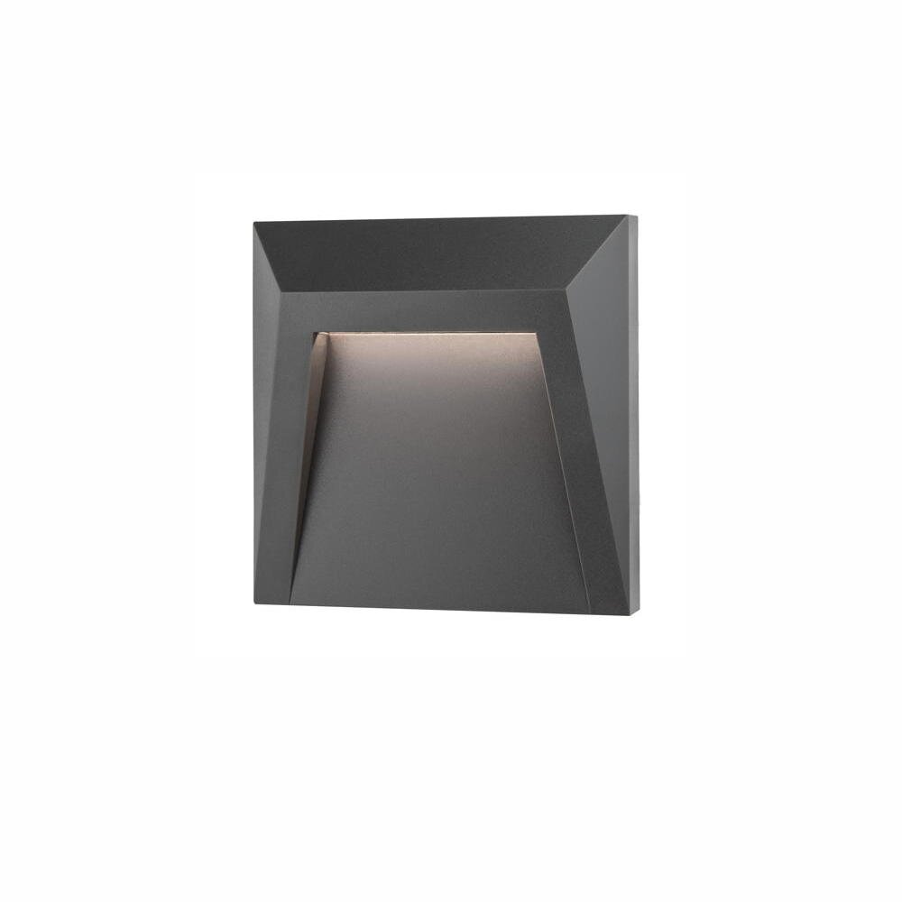 LED Wandleuchte Luton in Dunkelgrau 1,2W 90lm IP65 125x125mm