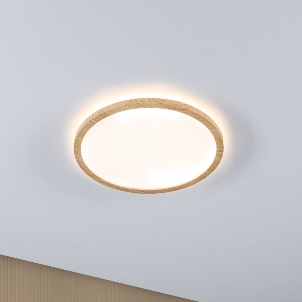 Paulmann Atria Deckenlampe & Deckenbeleuchtung, Deckenlampe & Deckenlicht Badezimmer Esszimmer Flur LED IP44 modern Natur Weiß Kunststoff 1-flammig