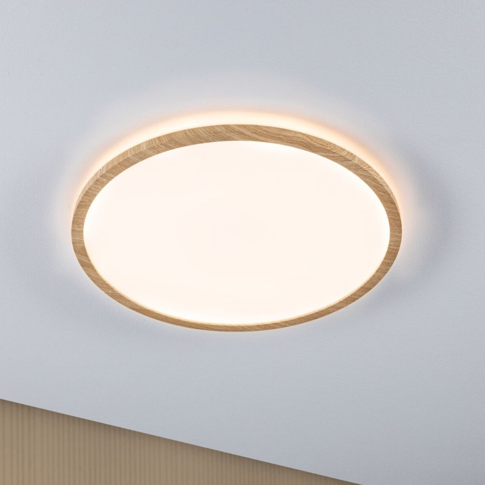 Paulmann Atria Deckenlampe & Deckenbeleuchtung, Deckenlampe & Deckenlicht Badezimmer Esszimmer Flur LED IP44 modern Natur Weiß Kunststoff 1-flammig