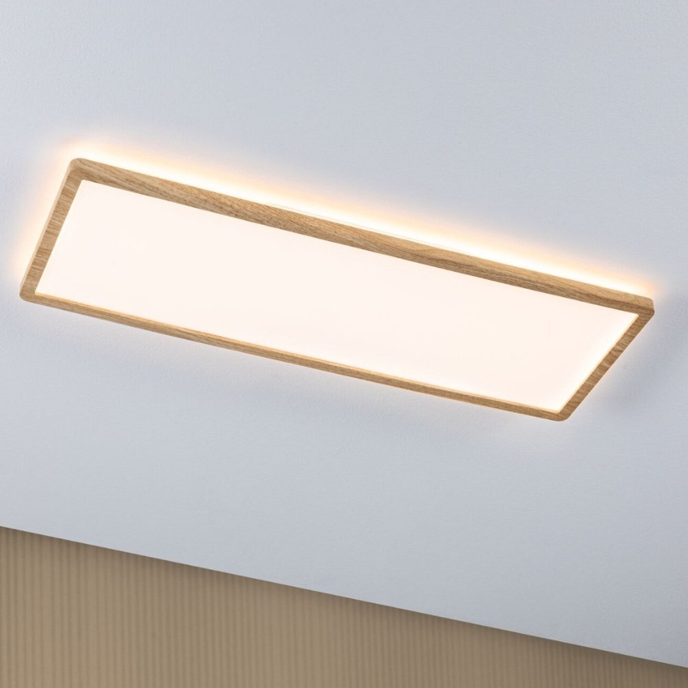 Paulmann Atria Deckenlampe & Deckenbeleuchtung, Deckenlampe & Deckenlicht Badezimmer Esszimmer Flur LED IP44 modern Natur Weiß Kunststoff 1-flammig