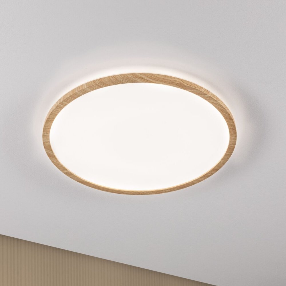 Paulmann Atria Deckenlampe & Deckenbeleuchtung, Deckenlampe & Deckenlicht Badezimmer Esszimmer Flur LED IP44 modern Natur Weiß Kunststoff 1-flammig