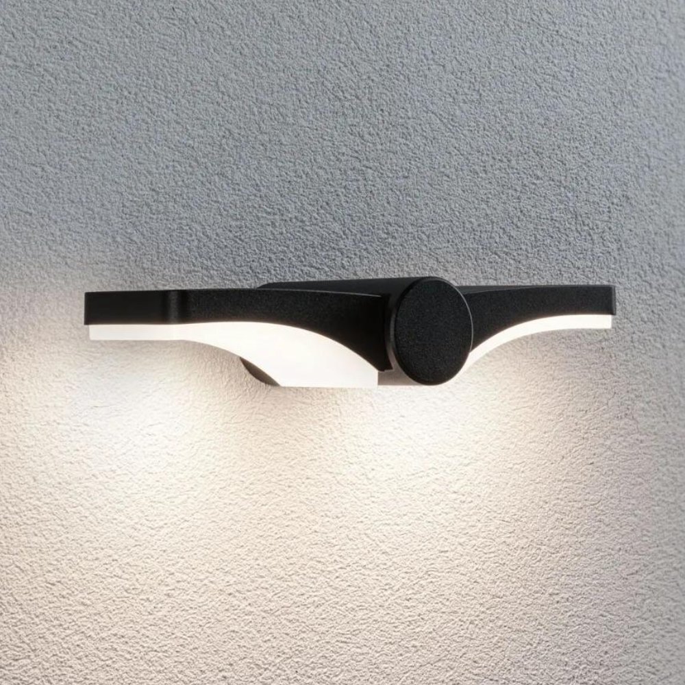 Paulmann Pekana Aussenwandleuchte, Wandleuchte außen, Aussendeckenleuchte Terrasse Garage & Carport Garten LED IP44 modern Anthrazit Aluminium