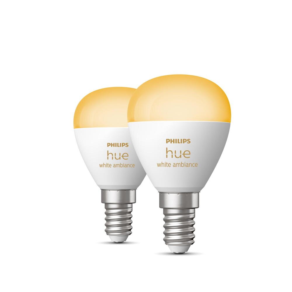 Philips Hue White Ambiance LED E14 Kugel in Weiß 5,1W 370lm Zweierpack günstig online kaufen