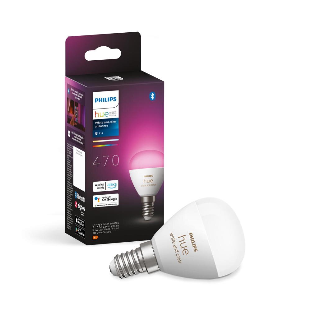 Philips Hue White & Color Ambiance LED E14 Luster in Weiß 5,1W 370lm Einerp günstig online kaufen