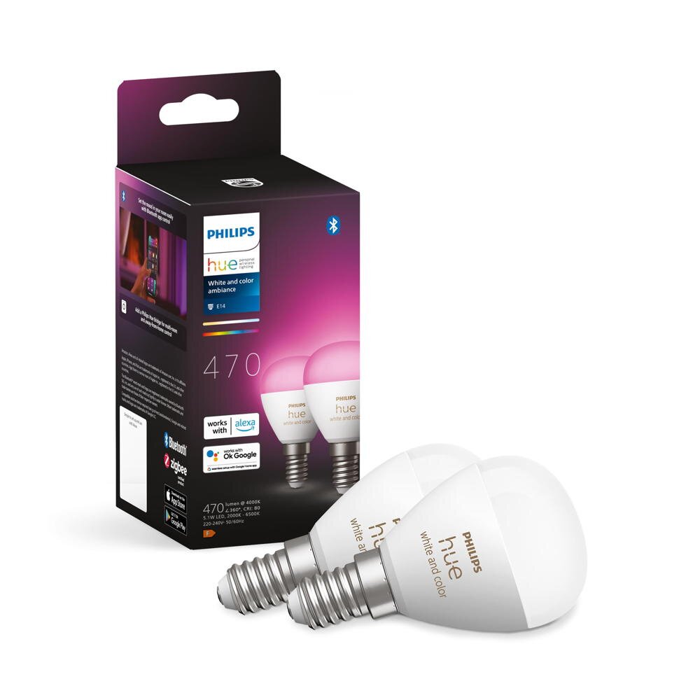 Philips Hue White&Color Ambiance E14 5,1W 2er-Set günstig online kaufen