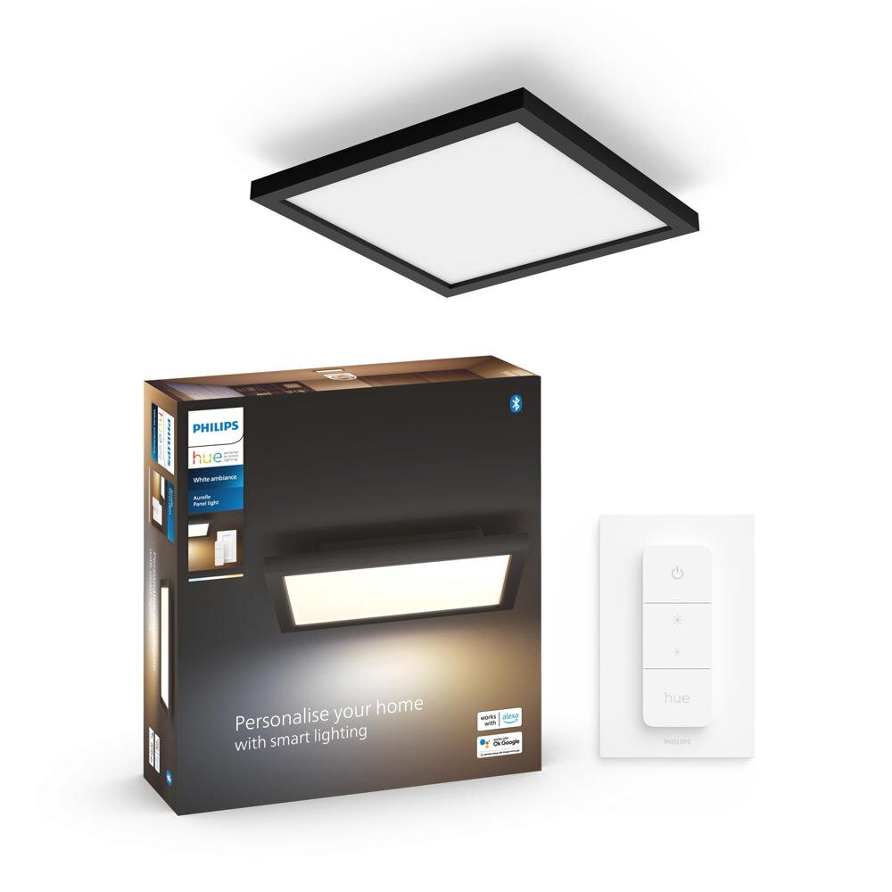 Philips Hue Bluetooth White Ambiance Panel Aurelle in Schwarz 19W 1820lm eckig