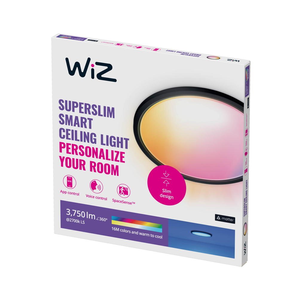 WiZ LED Panel RGBW Superslim in Schwarz 32W 2800lm günstig online kaufen