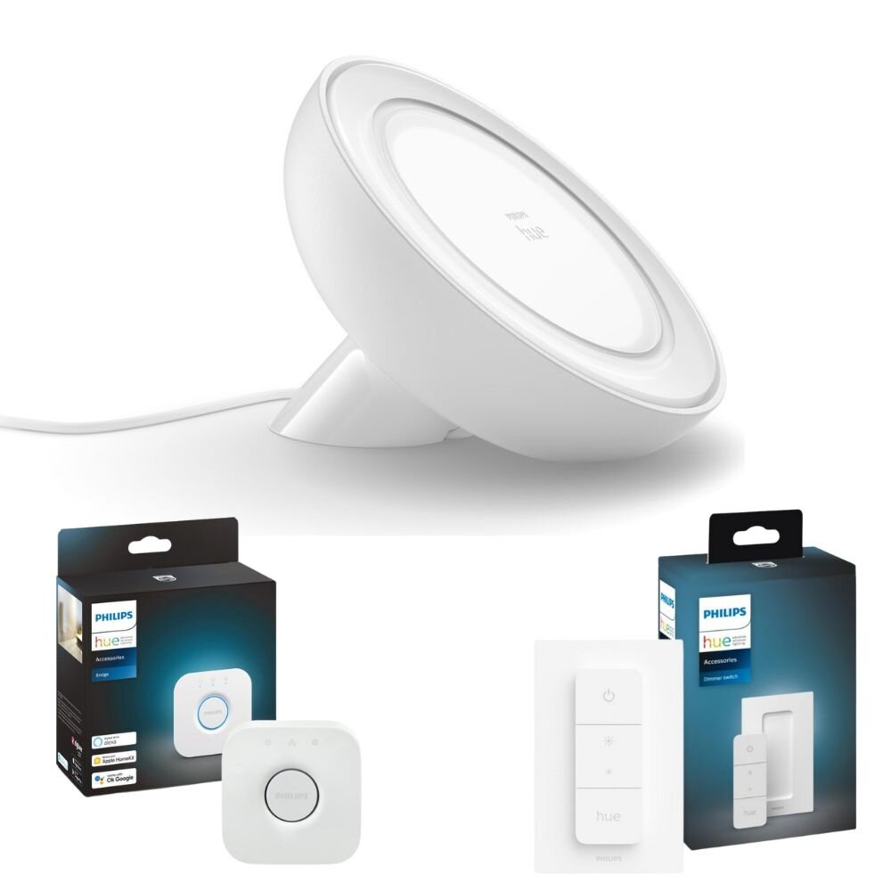 Philips Hue Bluetooth White & Color Ambiance Tischleuchte Bloom in Weiß ink günstig online kaufen