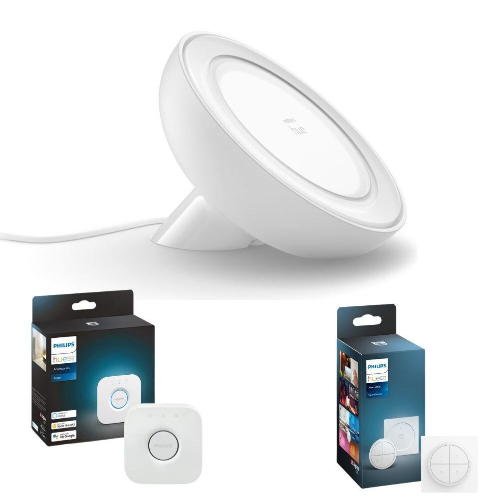 Philips Hue Bluetooth White & Color Ambiance Tischleuchte Bloom in Weiß ink günstig online kaufen