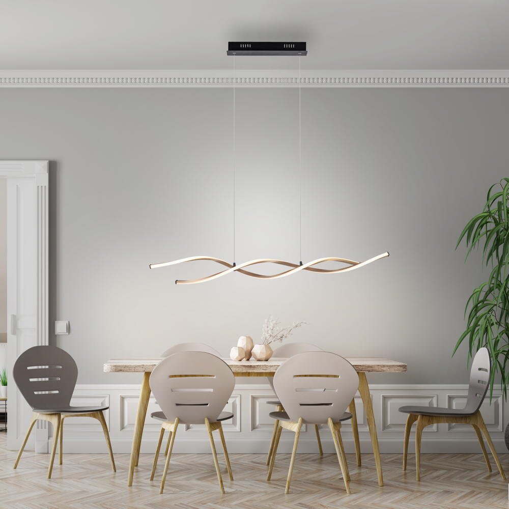 LED Pendelleuchte Polina in Schwarz 2x 10,2W 2526lm günstig online kaufen
