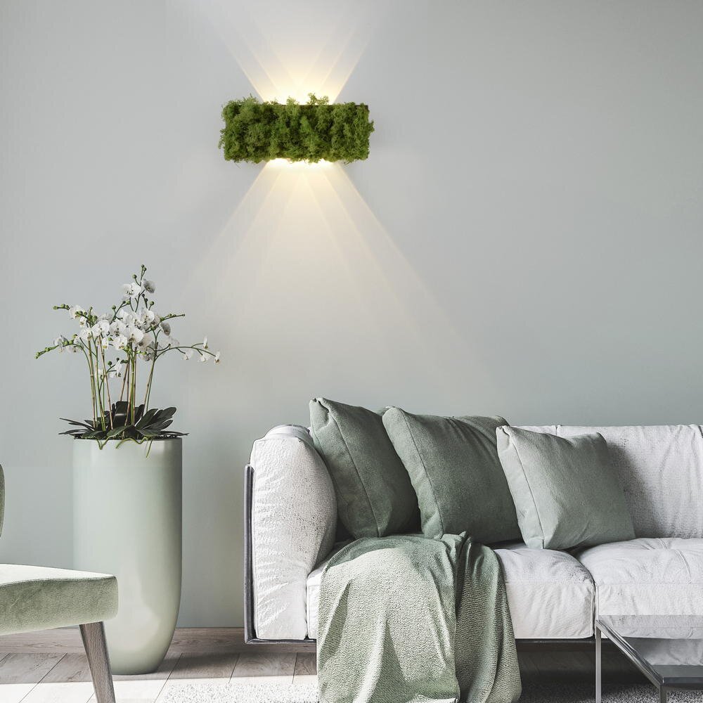 LED Wandleuchte Green Carlo in Moos und Natur-dunkel 4,8W 130lm günstig online kaufen