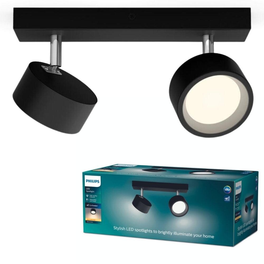 LED Deckenspot Bracia in Schwarz 2x 5,5W 1100lm