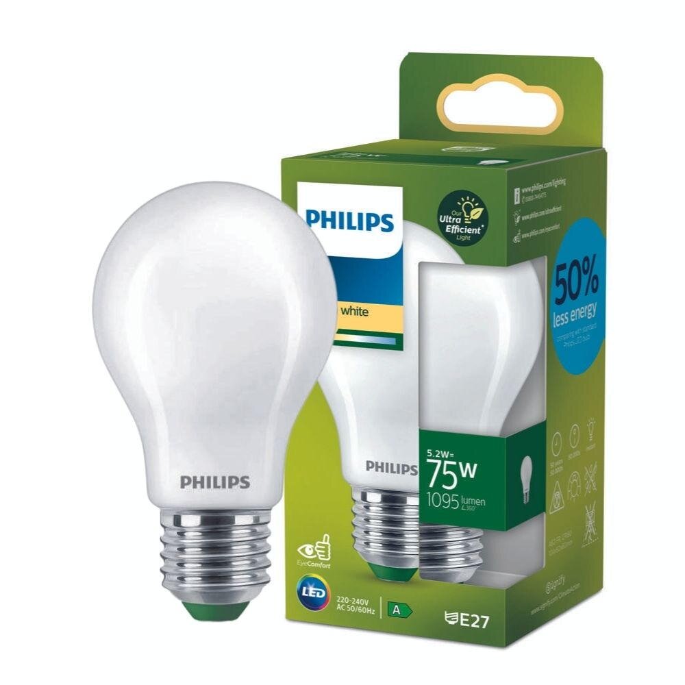 Philips LED Lampe E27 - Birne A60 5,2W 1095lm 2700K ersetzt 75W standard Ei günstig online kaufen