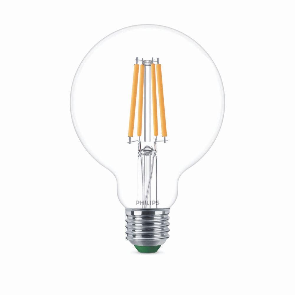 Philips Ultra Efficient LED Filament Lampe ersetzt 60W E27 Globe - G95 4W 8 günstig online kaufen