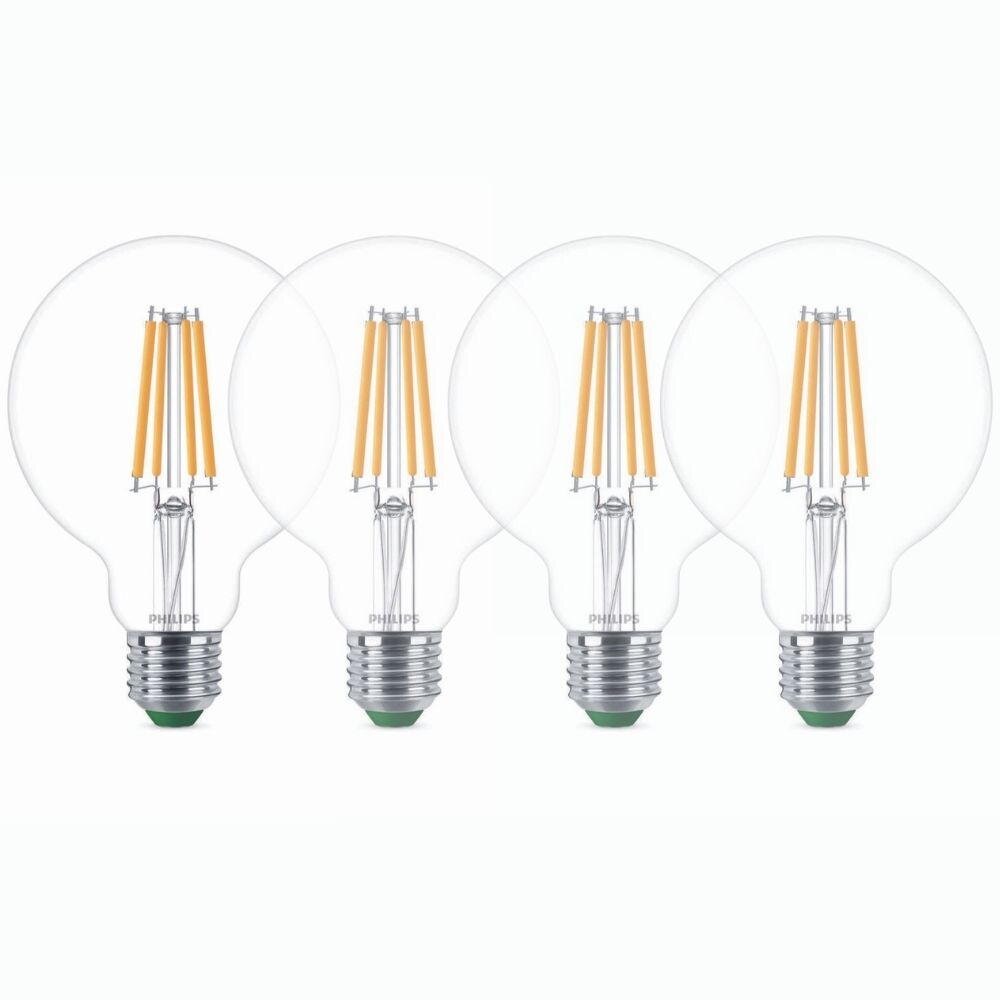 Philips LED Lampe E27 - Globe G95 4W 840lm 2700K ersetzt 60W Viererpack günstig online kaufen