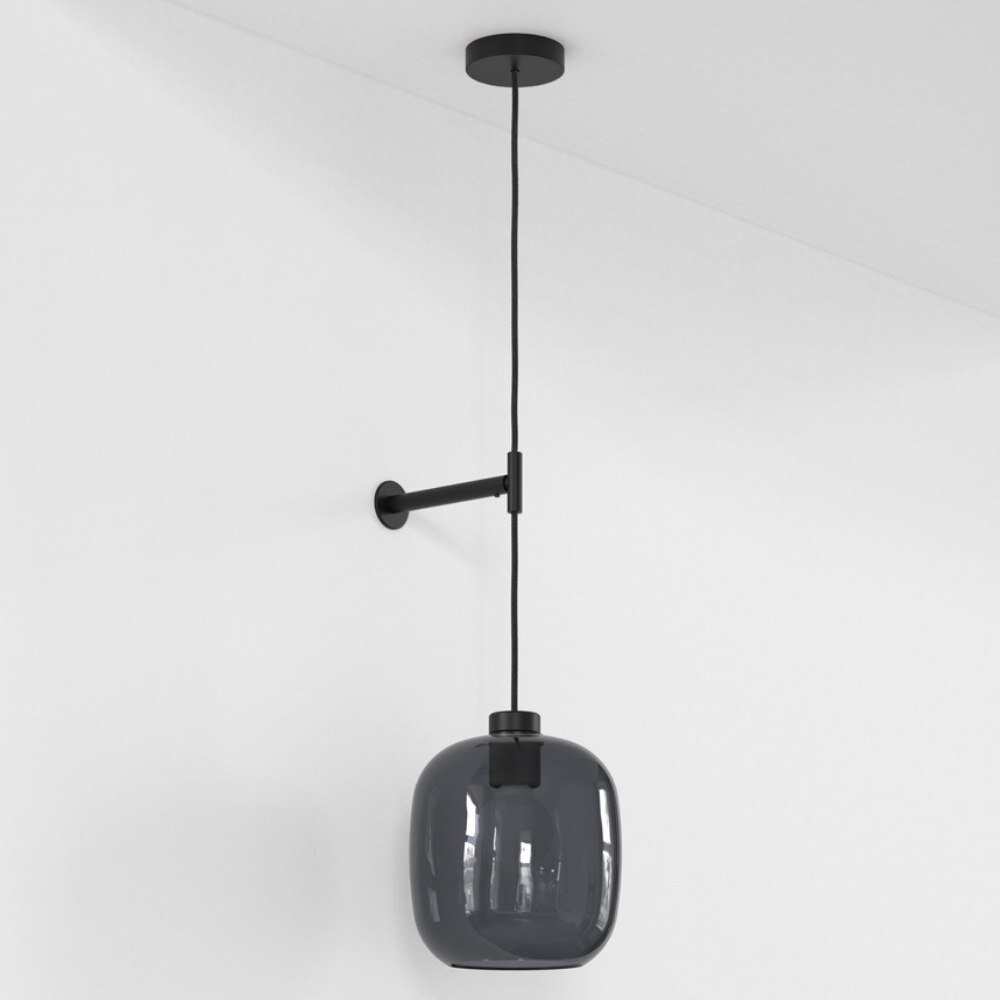 Wandleuchte Pendant in Schwarz-matt und Grau E27 205mm günstig online kaufen