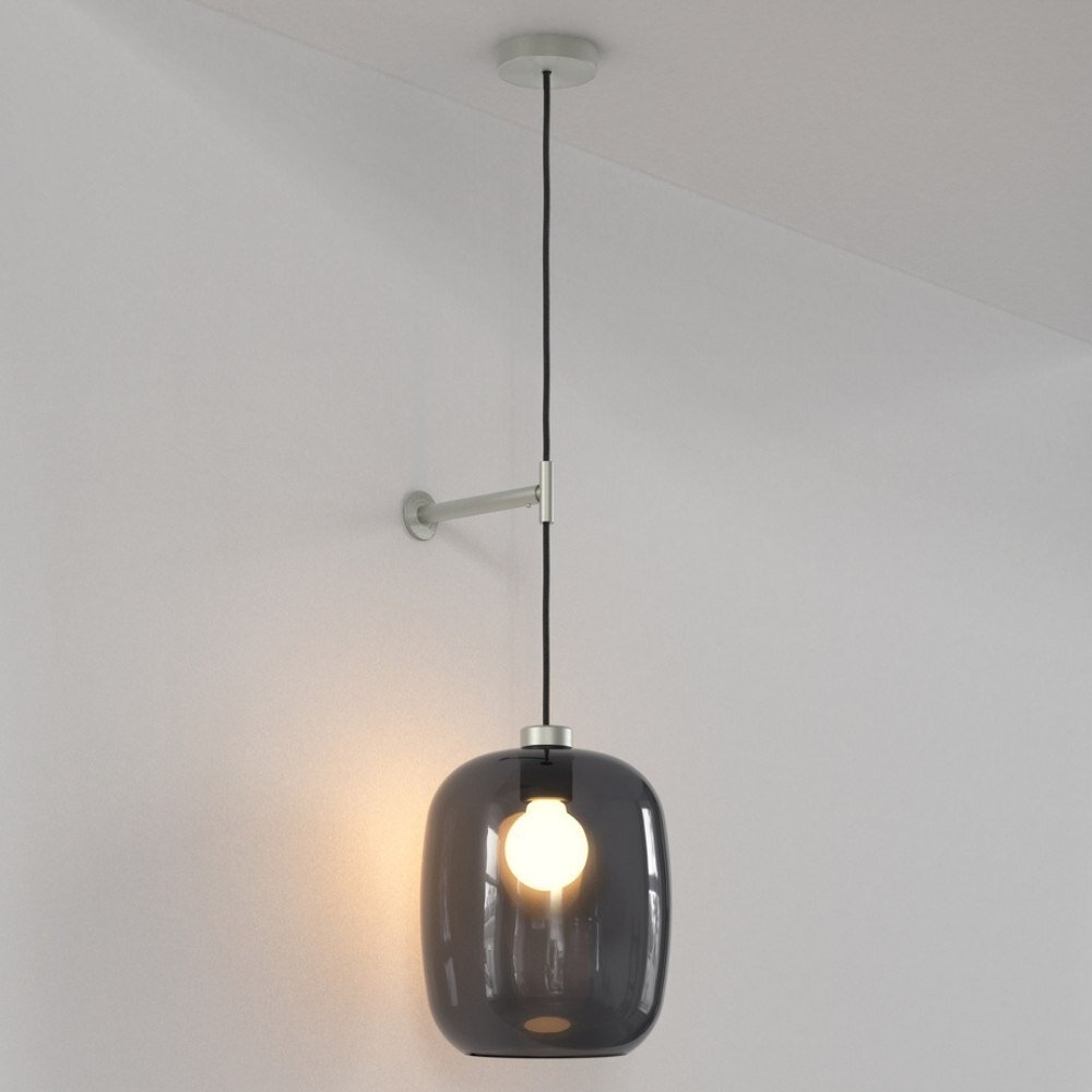 Wandleuchte Pendant in Nickel-matt und Grau E27 238mm